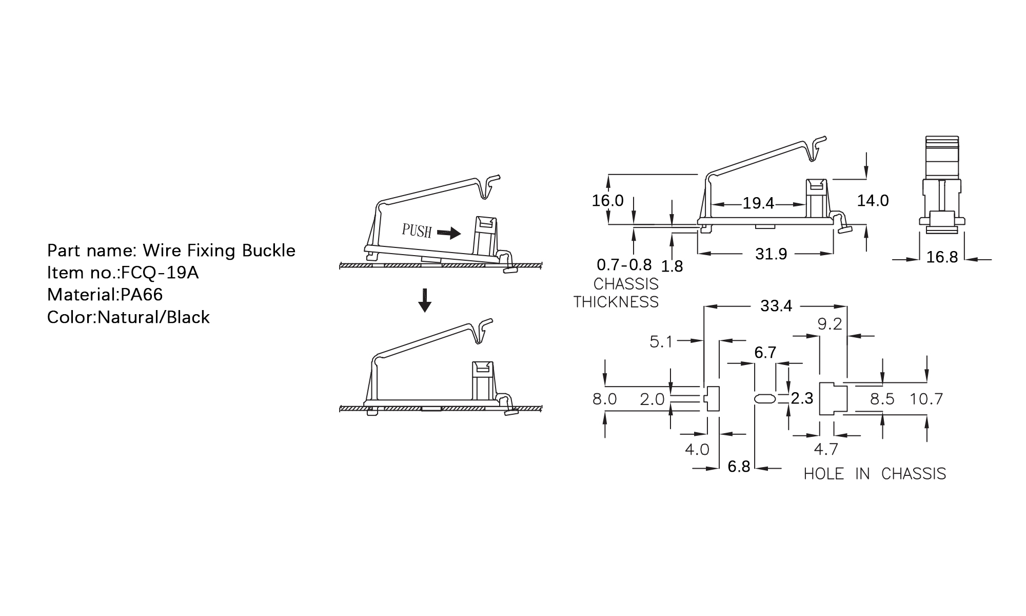 Wire Fixing Buckle FCQ-19A